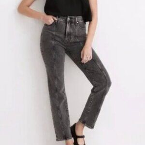Madewell Black Washed Jean Pants The Perfect Vintage Straight Jean Size 24 NWOT
